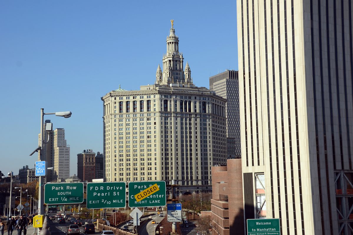 28 Manhattan Municipal Building From The Walk Near The End Of The New York Brooklyn Bridge